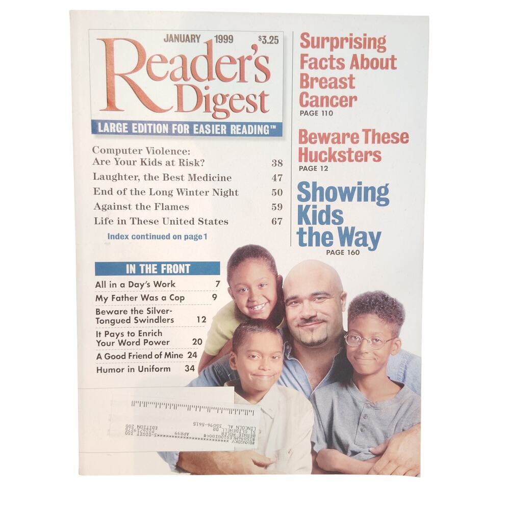 Reader's Digest Magazine January 1999 Large Print Edt Collectible, Showing Kids